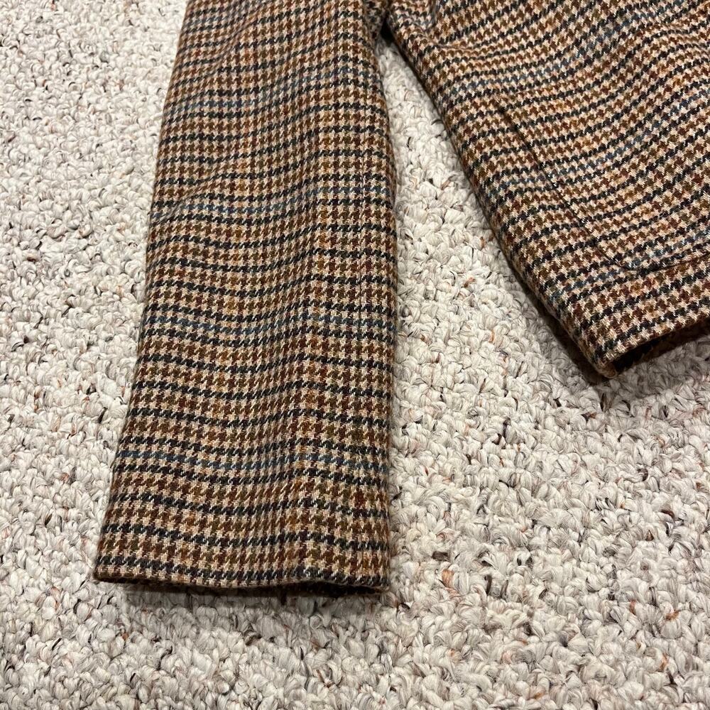 Talbots Brown Houndstooth Blazer with Suede-Trim Collar - Picture 5 of 6